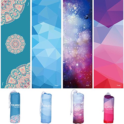 Product Cover SYOURSELF Yoga Towel-72 x24 - Non Slip,Ultra Absorbent,Soft-Perfect Microfiber Hot/Skidless/Bikram Yoga Towel for Fitness, Exercise,Sports& Outdoors +Travel Bag(Yoga Towel: Mandala Blue, L:72