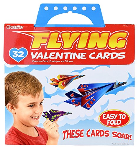 Product Cover Kangaroo's Flying Paper Airplanes; (32-Count) Valentine's Day Cards For Kids