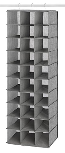 Product Cover Whitmor Hanging Shoe Shelves Closet Organizer, Crosshatch Gray, 30 Section