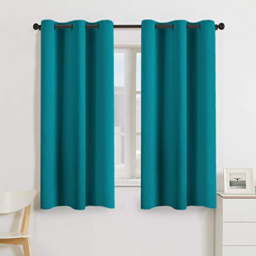 Product Cover Turquoize Teal Blackout Window Drapes Room Darkening Themal Insulated Grommet/Eyelet Top Nursery/Living Room Curtains for Bedroom/Living Room Each Panel 42