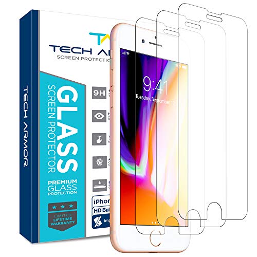 Product Cover Tech Armor Ballistic Glass Screen Protector for Apple iPhone 6 Plus/6s Plus, iPhone 7 Plus, iPhone 8 Plus [3-Pack]