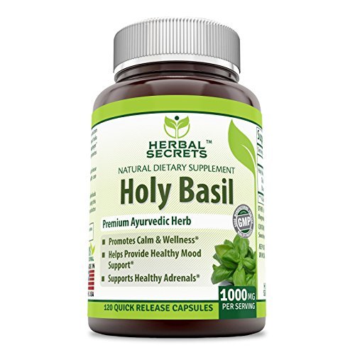 Product Cover Herbal Secrets Holy Basil 1000 Mg Per Serving 120 Capsules (Non-GMO)- Promotes Calm & Wellness, Helps Provide Healthy Mood Support, Support Healthy Adrenals*