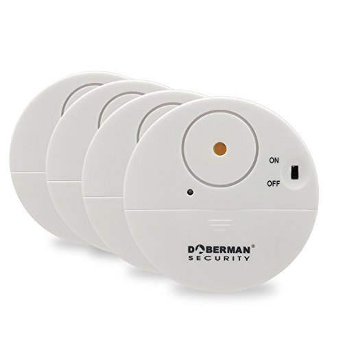 Product Cover Doberman Security Ultra-Slim Design Security Alarm, White (SE-0106W-4PK)