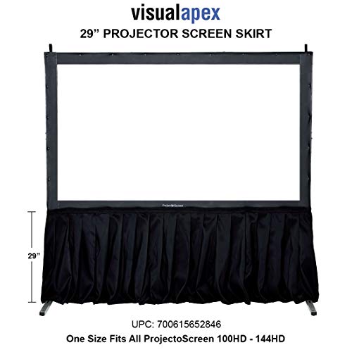 Product Cover Visual Apex Projector Screen Black Skirt Drape Kit - 29