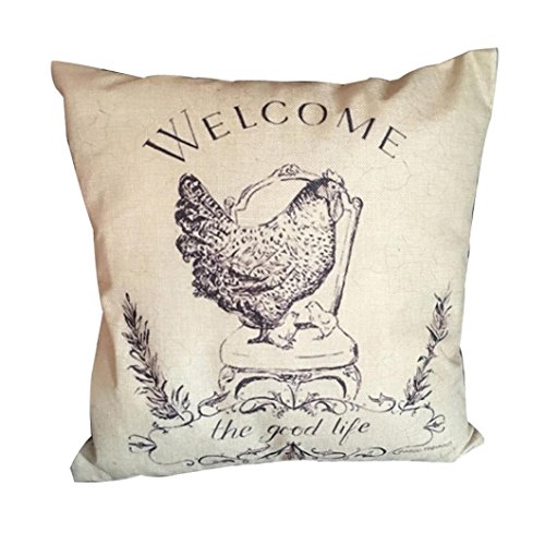 Product Cover Iuhan Fashion Chicken Pillow Case Sofa Waist Throw Cushion Cover Home Decor (C)