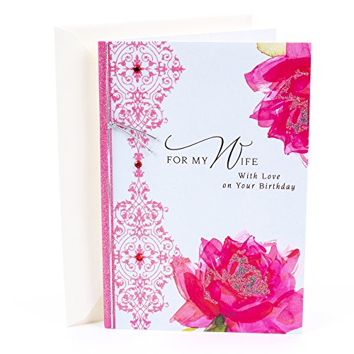 Product Cover Hallmark Birthday Card for Wife (Roses with Pattern) - 0549RZB1216