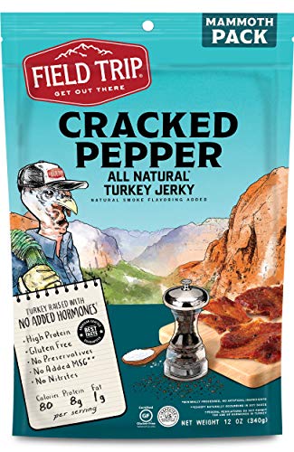 Product Cover Field Trip Gluten Free, High Protein, Cracked Pepper Turkey Jerky, 12oz Bulk Bag