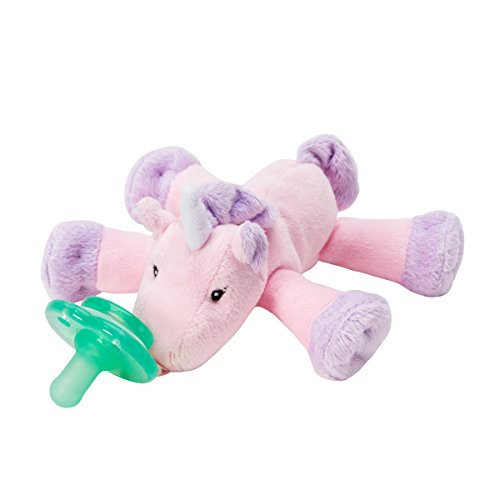 Product Cover Nookums Paci-Plushies Shakies - Unicorn Pacifier Holder and Rattle (2 in 1)- Adapts to Name Brand Pacifiers, Suitable for All Ages, Plush Toy Includes Detachable Pacifier