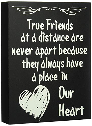 Product Cover JennyGems True Friends at a Distance Are Never Apart Because They Always Have a Place in Our Heart - Home Decor Accents - Friendship Sign - Long Distance Friendship Gifts - Gallentines Gift for Friend