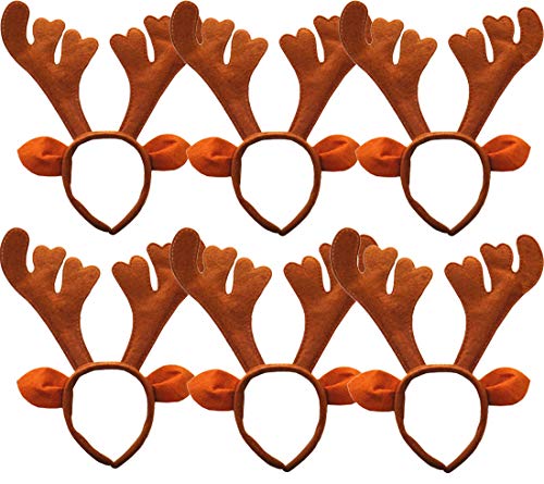 Product Cover Sept.Filles 6-Pack Christmas Headband Antler Santa Claus Snowman Decoration (A)