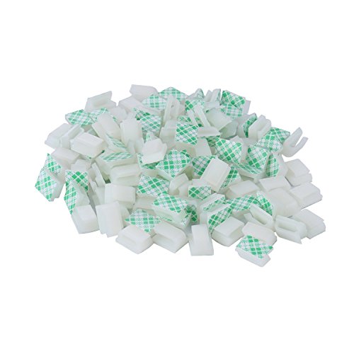 Product Cover Cable Clips Adhesive Cable Clips Ethernet Cable Clips Wire Holder System 100 Pcs White for Car, Office, Desk Accessories, Home, Nightstand - XINCA
