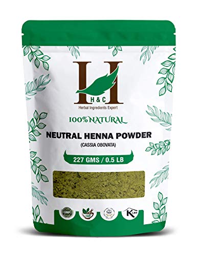 Product Cover H&C 100% Pure Organically Grown Neutral Henna Powder/Colorless Henna/Senna Powder/Cassia Obovata (227g / (1/2 lb) / 8 ounces) For conditioning your hair without coloring.