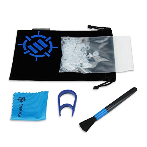 Product Cover ENHANCE Mechanical Keyboard O Ring Ultra-Quiet Switch Sound Dampeners Kit Soft 40A Clear (140pcs), Key Cap Remover, Cleaning Brush, Cloth and Accessory Bag - Mod Kit for Cherry MX, TTC, Kaihua