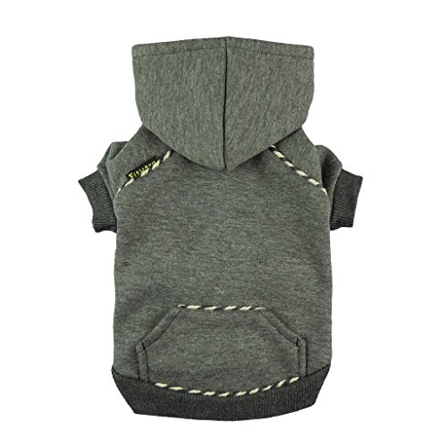 Product Cover Fitwarm Fleece Sweatshirts for Dog Coats Pet Hooded Jackets, Grey, Medium