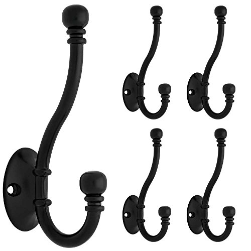 Product Cover Franklin Brass FBCHHB5-FB-C Ball End Coat and Hat Hook, 5-Pack, Flat Black, 5 Piece