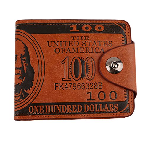 Product Cover HENGSONG Men US Dollar Bill Wallet PU Leather Credit Card Photo Holder Bifold