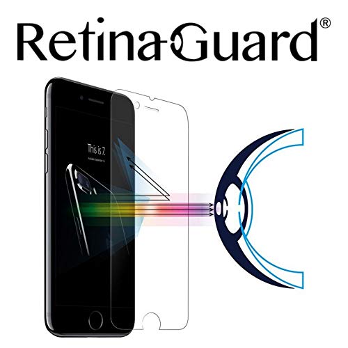 Product Cover RetinaGuard iPhone 7 Anti Blue Light Tempered Glass Screen Protector (Transparent), SGS and Intertek Tested, Blocks Excessive Harmful Blue Light, Reduce Eye Fatigue and Eye Strain