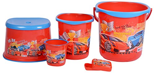 Product Cover Nayasa 5 Piece Plastic Bucket Set, Red