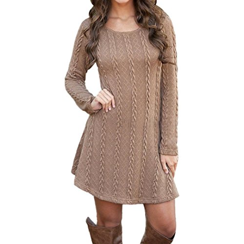 Product Cover NEARTIME Miniskirts, Women Long Sleeve Crewneck Knitted Sweater Mini Dress