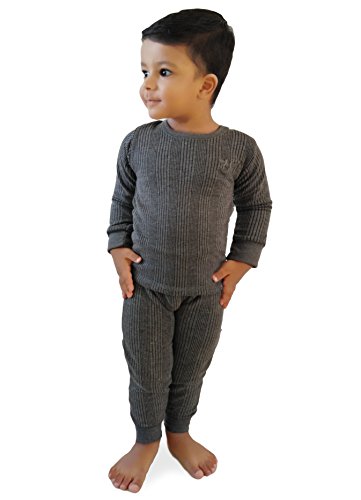 Product Cover HAP Kings Round Neck Grey Melange Winter Thermal Set of Top Trouser for Kids/Thermal for Boys and Girls/Kids Thermal