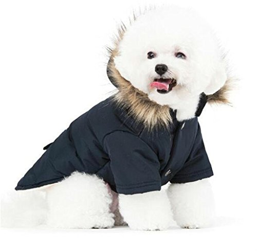 Product Cover PetBoBo Cat Dog Doggie Down Jacket Hoodie Coat Pet Clothes Warm Clothing for Small Dogs Winter Black L