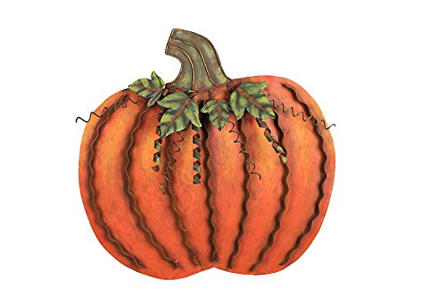 Product Cover Metal Pumpkin Fall Harvest Decor Thanksgiving Free Standing Pumpkin Decoration (Large)