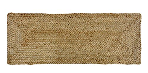 Product Cover COTTON CRAFT - 100% Jute- Reversible Jute Braided Table Runner - Natural - 13 x 36 Inch - Hand Woven Rectangular Plain - Spot Clean Only.