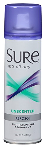 Product Cover Sure Deodorant 6 Ounce Aerosol Unscented (177ml) (6 Pack)