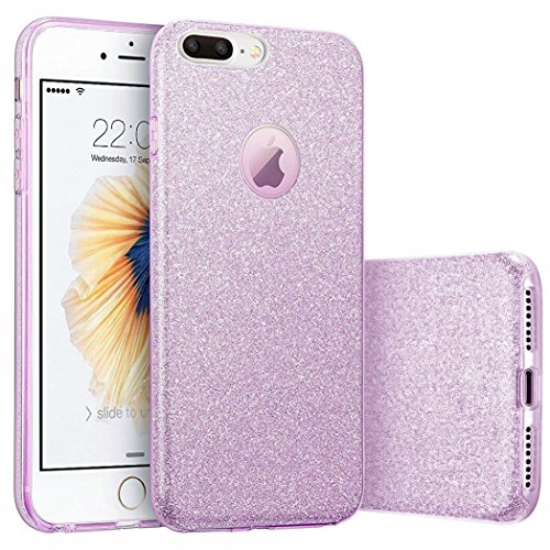 Product Cover ERAGLOW iPhone 7 Plus case, iPhone 7 Plus Back Cover Sparkle Shinning Protective Bumper Bling Glitter Case for 5.5 inches iPhone 7 Plus (Purple)