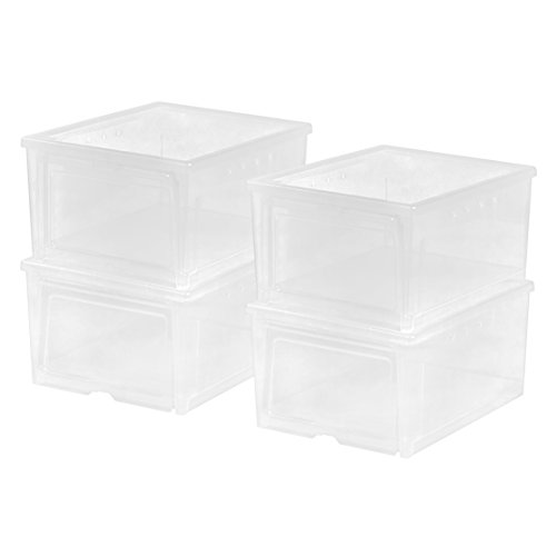 Product Cover IRIS USA, Inc. 586430 IRIS Easy Access Men's Shoe Box, 4 Pack, Wide, Clear
