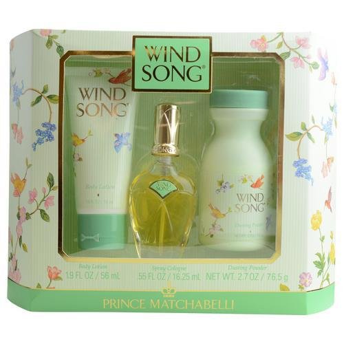 Product Cover Wind Song by Prince Matchabelli for Women 3 Piece Set Includes: 0.55 oz Cologne Spray + 1.9 oz Body Lotion + 2.7 oz Dusting Powder