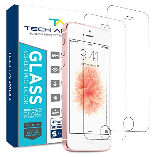 Product Cover Tech Armor Premium Ballistic Glass Screen Protector for Apple iPhone 5C / 5S / 5 / SE [2-Pack]