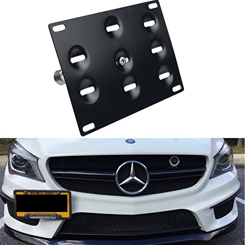 Product Cover Dewhel Front Bumper Tow Hook License Plate Mount Bracket Bolt on No Drill Relocator Hole Adapter Support Holder For Mercedes W204 C-Class W212 E-Class C117 CLA-Class W221 S-Class W166 ML X204 GLK