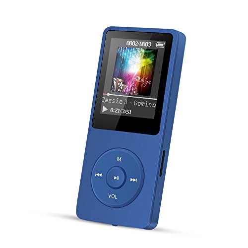 Product Cover AGPTEK A02 8GB MP3 Player, 70 Hours Playback Lossless Sound Music Player,Supports up to 128GB, Dark Blue