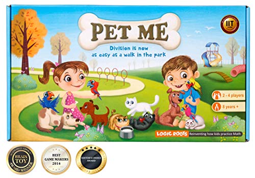 Product Cover STEM game PET ME for Multiplication and Division math board game- Easy start educational game Perfect learning gift for girls and boys 7 and up Pet wonderland adventure game for family