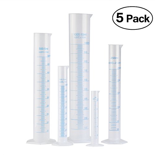 Product Cover Pixnor 5pcs Measuring Cylinder Graduated Cylinder 50ml 100ml 250ml 500ml 1000ml