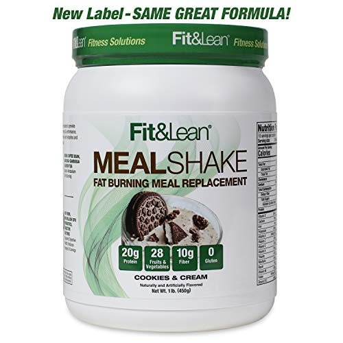Product Cover Fit & Lean Fat Burning Meal Replacement, Cookies & Cream, 1 lb