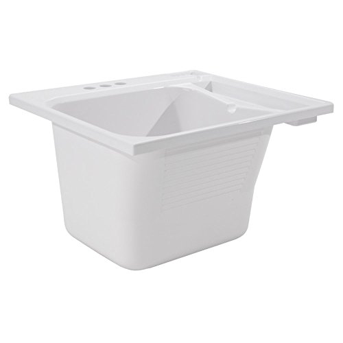 Product Cover CASHEL Drop-In Sink - Essential Kit, Utility and Laundry Sink, White, 1970-20-01