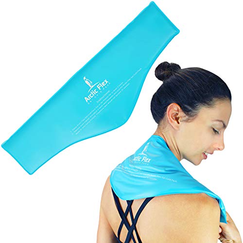 Product Cover Arctic Flex Neck Ice Pack - Cold Compress Shoulder Therapy Wrap - Cool Reusable Medical Freezer Gel Pad for Swelling, Injuries, Headache, Cooler - Flexible Hot Microwaveable Heat - Men, Women (1 Pack)