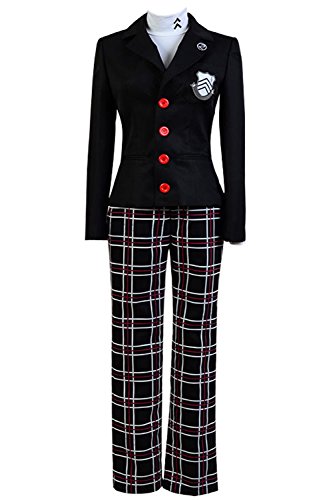Product Cover Ya-cos Persona 5 Protagonist Jacket Coat Top Cosplay Costume Attire Outfit Suit Uniform Black