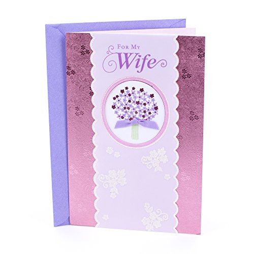 Product Cover Hallmark Birthday Card for Wife (Purple Bouquet)