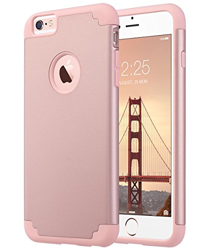 Product Cover ULAK iPhone 6 Plus Case, iPhone 6S Plus Case, Slim Dual Layer Soft Silicone and Hard Back Cover Anti Scratches Bumper Protective Case for Apple iPhone 6 Plus / 6S Plus 5.5 inch - Rose Gold
