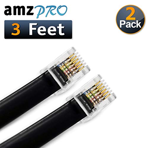 Product Cover (2 Pack) 3 Feet RJ12 6P6C Data Cable, Male to Male 36