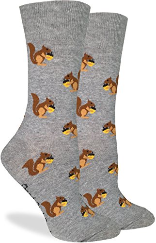 Product Cover Good Luck Sock Women's Squirrels Crew Socks, Size5-9,Grey