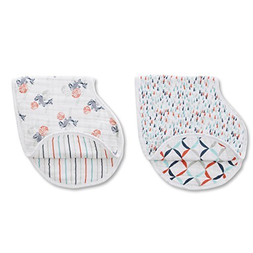 Product Cover aden + anais Burpy Bib, Tea Collection, 100% Cotton Muslin, Soft Absorbent 4 Layers, Multi-Use Burp Cloth and Bib, 22.5