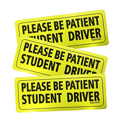 Product Cover Yacoto 3 Pcs Student Driver Magnet Safety Sign Vehicle Bumper Magnet - Car Reflective Vehicle Sign Sticker Bumper for New Driver
