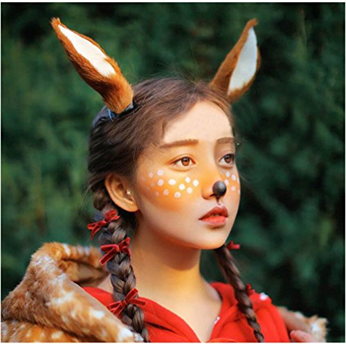 Product Cover Christmas Cos Cute Deer Large Reindeer Ear Band Photo Shoot Forest Goddess Headdress