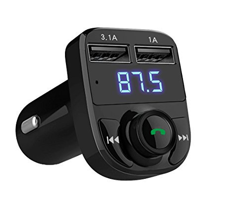 Product Cover Handsfree Call Car Charger,Wireless Bluetooth FM Transmitter Radio Receiver,Mp3 Music Stereo Adapter,Dual USB Port Charger Compatible for All Smartphones,Samsung Galaxy,LG,HTC,etc.