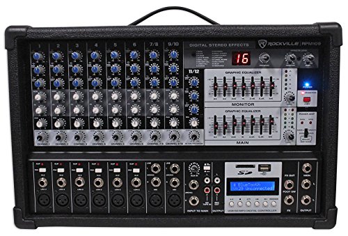 Product Cover Rockville RPM109 10 Channel 4800w Powered Mixer, 7 Band EQ, Effects, USB, 48V