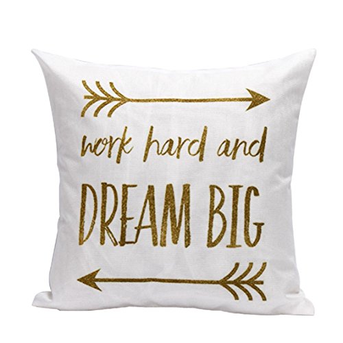 Product Cover Ikevan Letters Cotton Linen Square Decorative Throw Pillow Case Cushion Cover (18